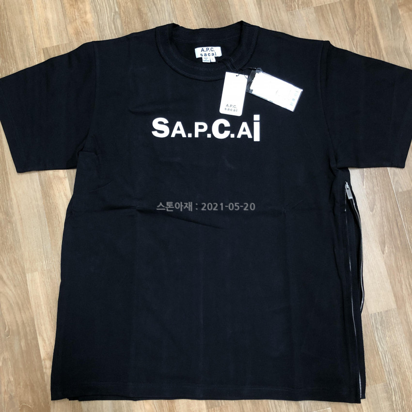 A.P.C.+ Sacai Kiyo Zip-Detailed Logo-Print Cotton-Jersey T-Shirt - 패션후기